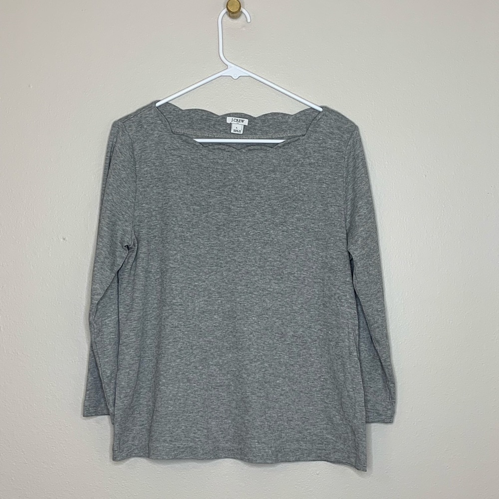J. Crew | Scalloped neck top
